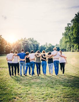 Group Of Friends Walking Together